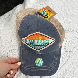 Miami Beach Florida Denim Cap